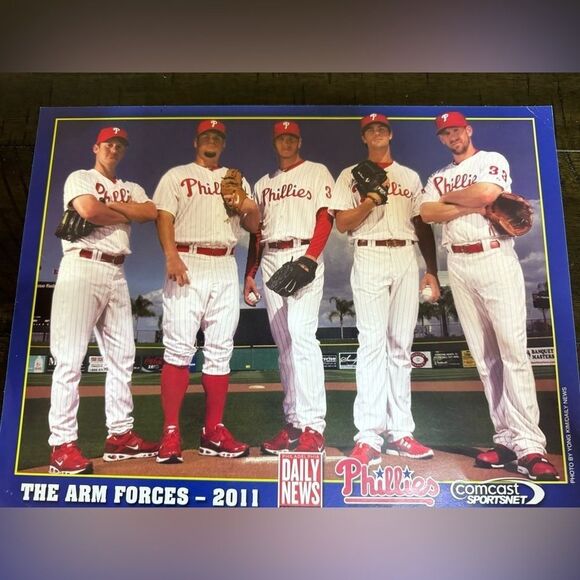 2011 Philadelphia Phillies Collectible Sticker Poster - The Arm Forces Poster - Picture 8 of 8